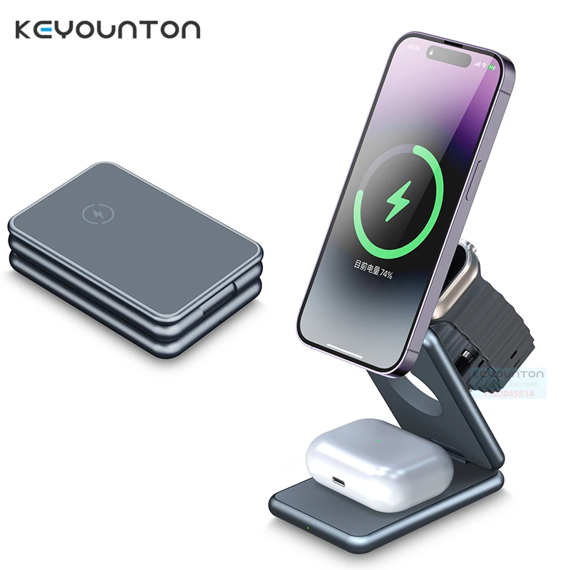 15W Magnetic 3 in 1 Foldable Wireless Charger Stand For iPhone15 14 13 12 Apple Watch Samsung Galaxy Watch Fast Charging Station
15W Magnetic 3 in 1 Foldable Wireless Charger Stand For iPhone15 14 13 12 Apple Watch Samsung Galaxy Watch Fast Charging Station