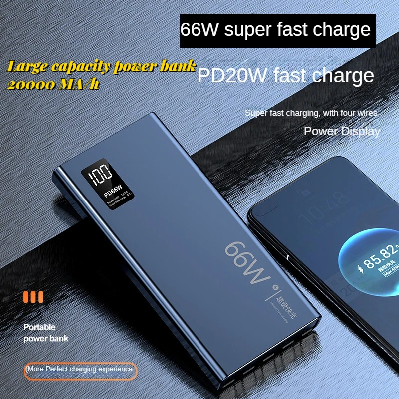 66W Super Fast Charging Power Bank Portable 20000mAh Charger Digital Display External Battery for Outdoors with charging cable
66W Super Fast Charging Power Bank Portable 20000mAh Charger Digital Display External Battery for Outdoors with charging cable