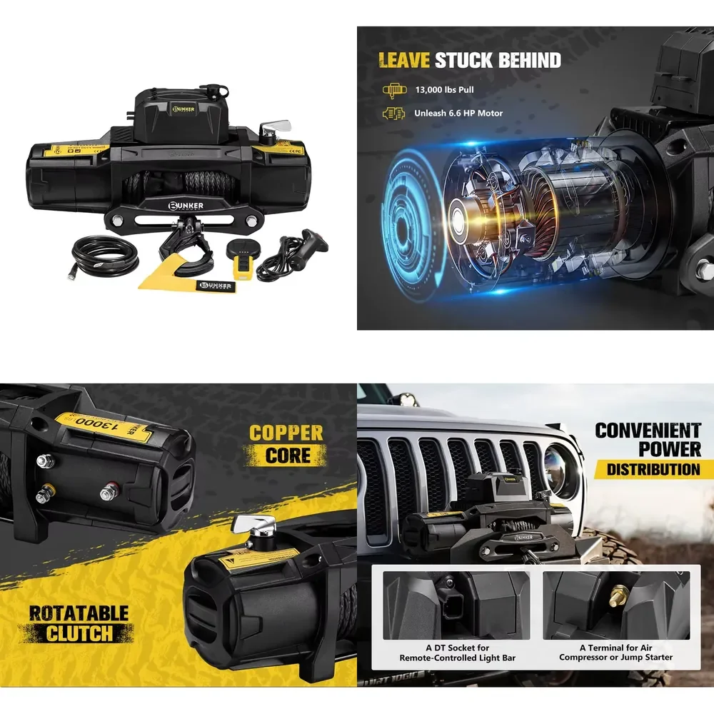 13000lbs 12V Heavy Electric Winch Waterproof with Wireless Remote for 4x4 Offroad
13000lbs 12V Heavy Electric Winch Waterproof with Wireless Remote for 4x4 Offroad