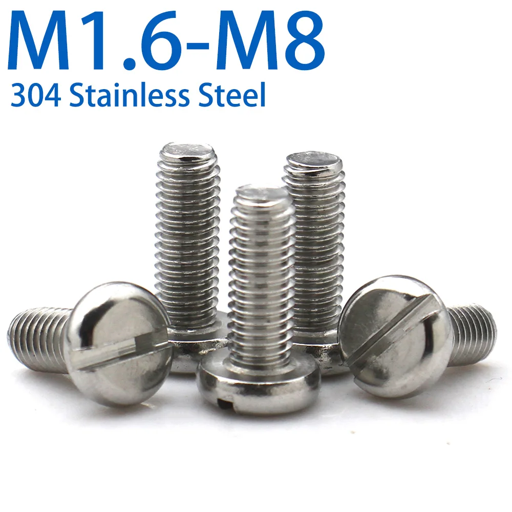 304 Stainless Steel Slotted Pan Head Screw Round Head Screws GB65 M1.6-M8
304 Stainless Steel Slotted Pan Head Screw Round Head Screws GB65 M1.6-M8