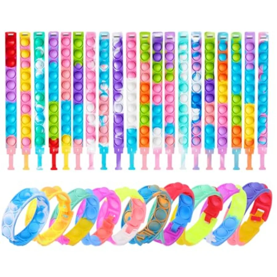 PCS Pop Fidget Bracelets Party Favors for Pop It Bracelets Fidget Toys Bulk Its Fidget Toy for Goodie Bags Stuffers Classroom B
PCS Pop Fidget Bracelets Party Favors for Pop It Bracelets Fidget Toys Bulk Its Fidget Toy for Goodie Bags Stuffers Classroom B