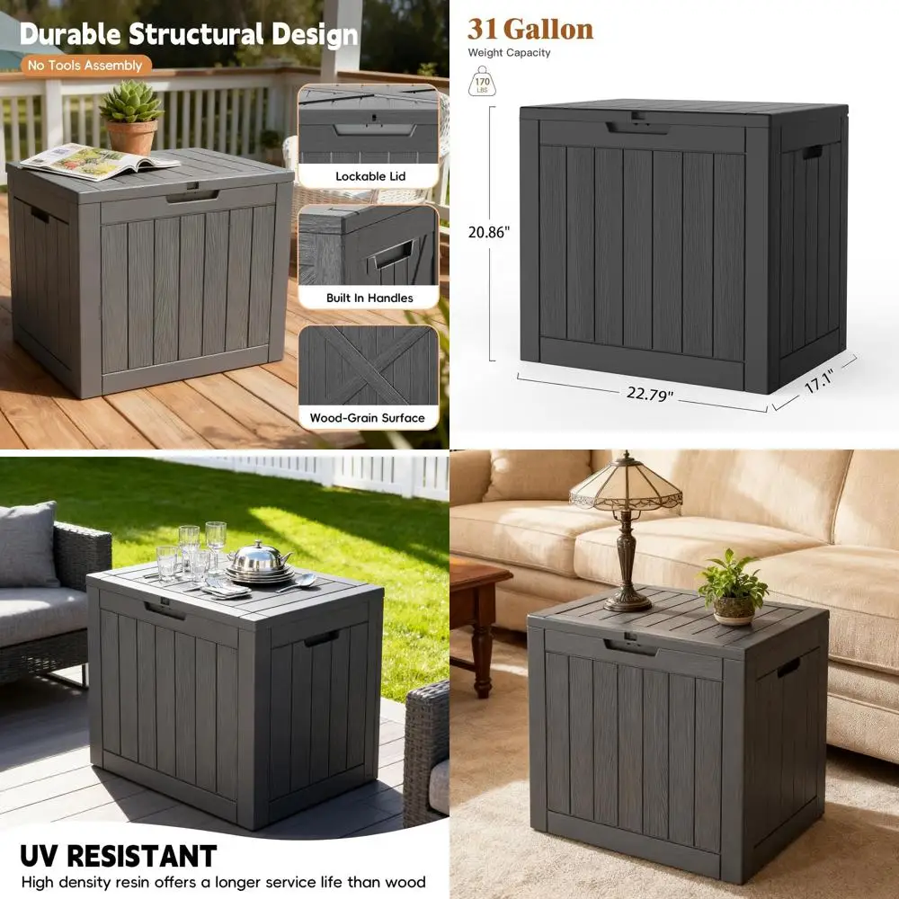 Уличный ящик для хранения, всепогодный контейнер для террасы, устойчивый к УФ-излучению, из полимерной смолы, для подушек мебели и аксессуаров для бассейна
Уличный ящик для хранения, всепогодный контейнер для террасы, устойчивый к УФ-излучению, из полимерной смолы, для подушек мебели и аксессуаров для бассейна