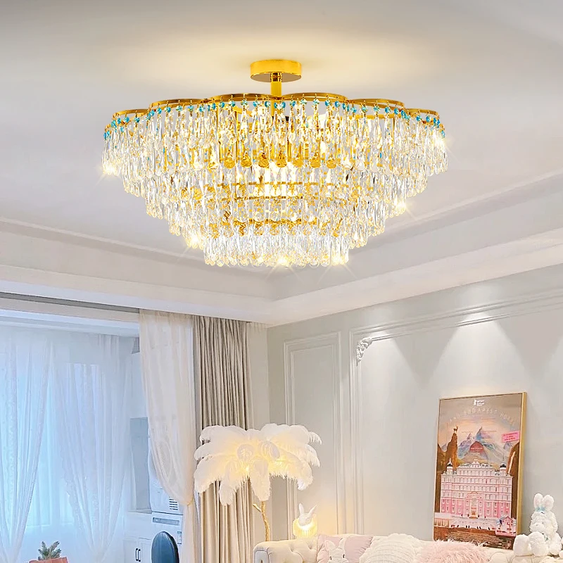 Golden Luxury Crystal Chandelier Living Room Light Modern Minimalist Luxury Dining Room Light Suction Bedroom Light
Golden Luxury Crystal Chandelier Living Room Light Modern Minimalist Luxury Dining Room Light Suction Bedroom Light