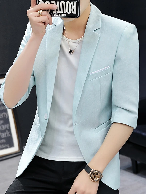 Youth Faion Casual f Sve Men's Jaet Korean Sle Summer Suit Polyester Viscose Fiber Stand Fit Single Button
Youth Faion Casual f Sve Men's Jaet Korean Sle Summer Suit Polyester Viscose Fiber Stand Fit Single Button