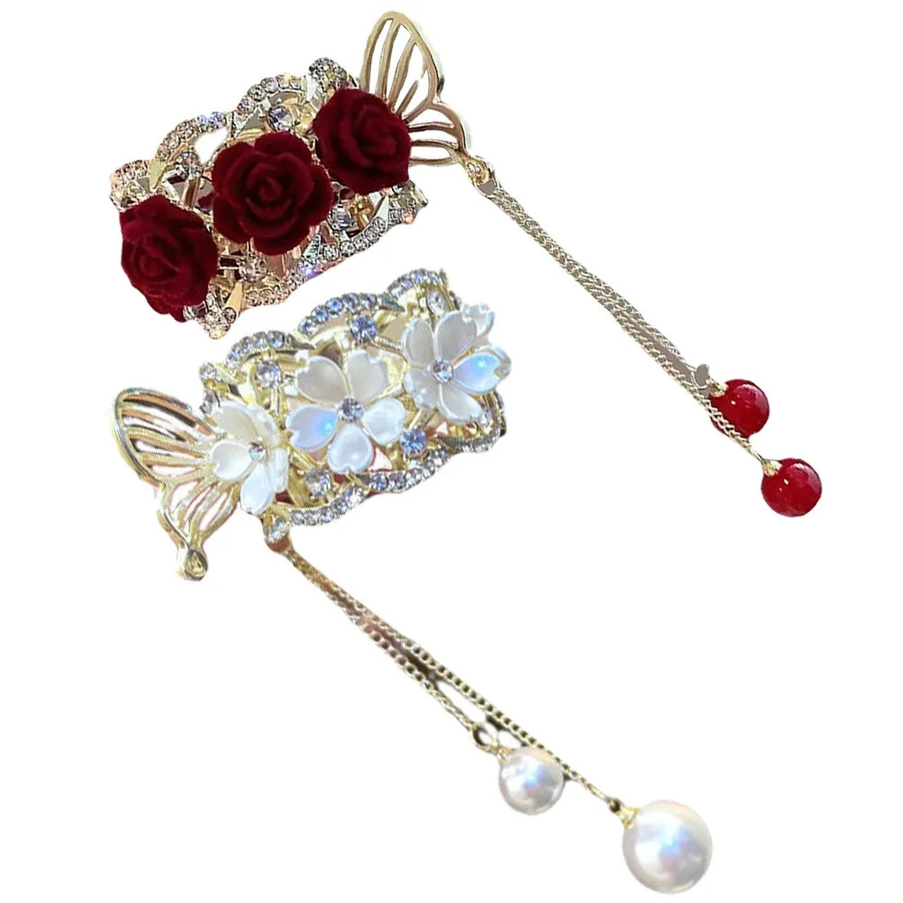 2Pcs Rose Flower Ponytail Cuffs Decorative Metal Hair Clips for Women Claw Clips High Ponytail Holder Thick Thin Curly Straight
2Pcs Rose Flower Ponytail Cuffs Decorative Metal Hair Clips for Women Claw Clips High Ponytail Holder Thick Thin Curly Straight