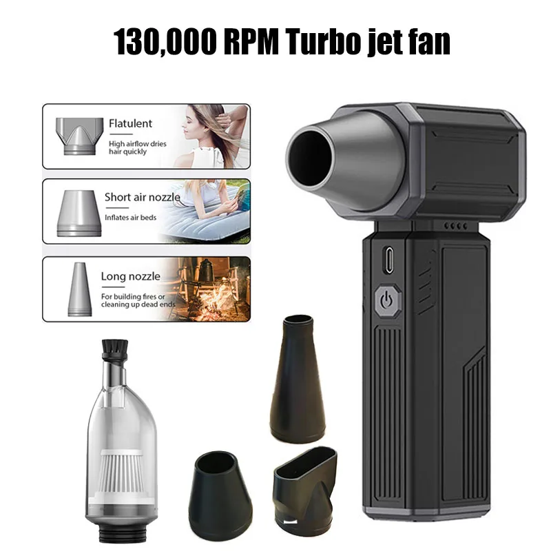 Mini Air Blower With Extra Nozzle 130000RPM Wind Speed 52m/s Motor Duct Fan High-Performance Cyclone Turbo Electric Blower
Mini Air Blower With Extra Nozzle 130000RPM Wind Speed 52m/s Motor Duct Fan High-Performance Cyclone Turbo Electric Blower