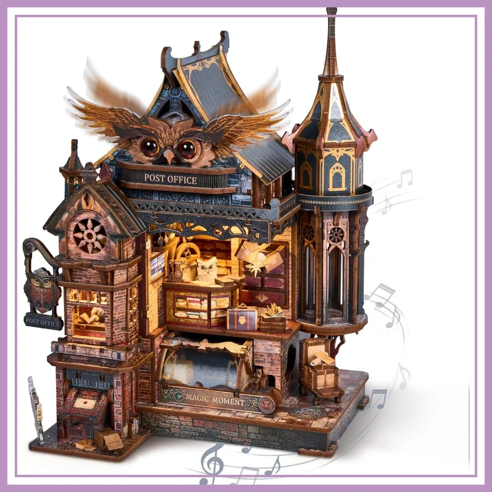 3D Wood Puzzle Owl Post Office, Mechanical Gears Model with Music and LED Lights, DIY Kit for Adults and Teens, Home Décor Gift
3D Wood Puzzle Owl Post Office, Mechanical Gears Model with Music and LED Lights, DIY Kit for Adults and Teens, Home Décor Gift