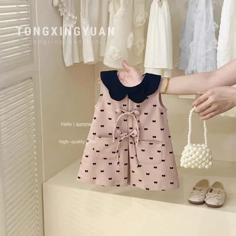 Child star round girl summer doll skirt sweet wind flower petal collar loose cotton vest skirt sleeveless dress summer style
Child star round girl summer doll skirt sweet wind flower petal collar loose cotton vest skirt sleeveless dress summer style