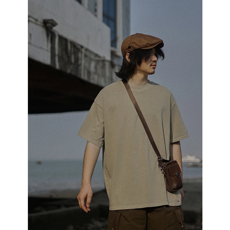 Youth Summer Washed Retro Short Sleeve Men's T-Shirt 280g round Neck Half Sleeve Pure Color Summer Top Japanese Style Loose Fit
Youth Summer Washed Retro Short Sleeve Men's T-Shirt 280g round Neck Half Sleeve Pure Color Summer Top Japanese Style Loose Fit