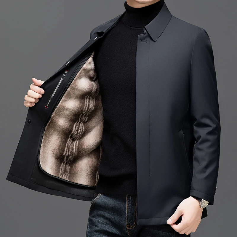 Men Winter Jackets Detachable Inner Lining with Plush and Thickened Lapel Jacket Cotton Jacket Business Formal Winter Men's Coat
Men Winter Jackets Detachable Inner Lining with Plush and Thickened Lapel Jacket Cotton Jacket Business Formal Winter Men's Coat