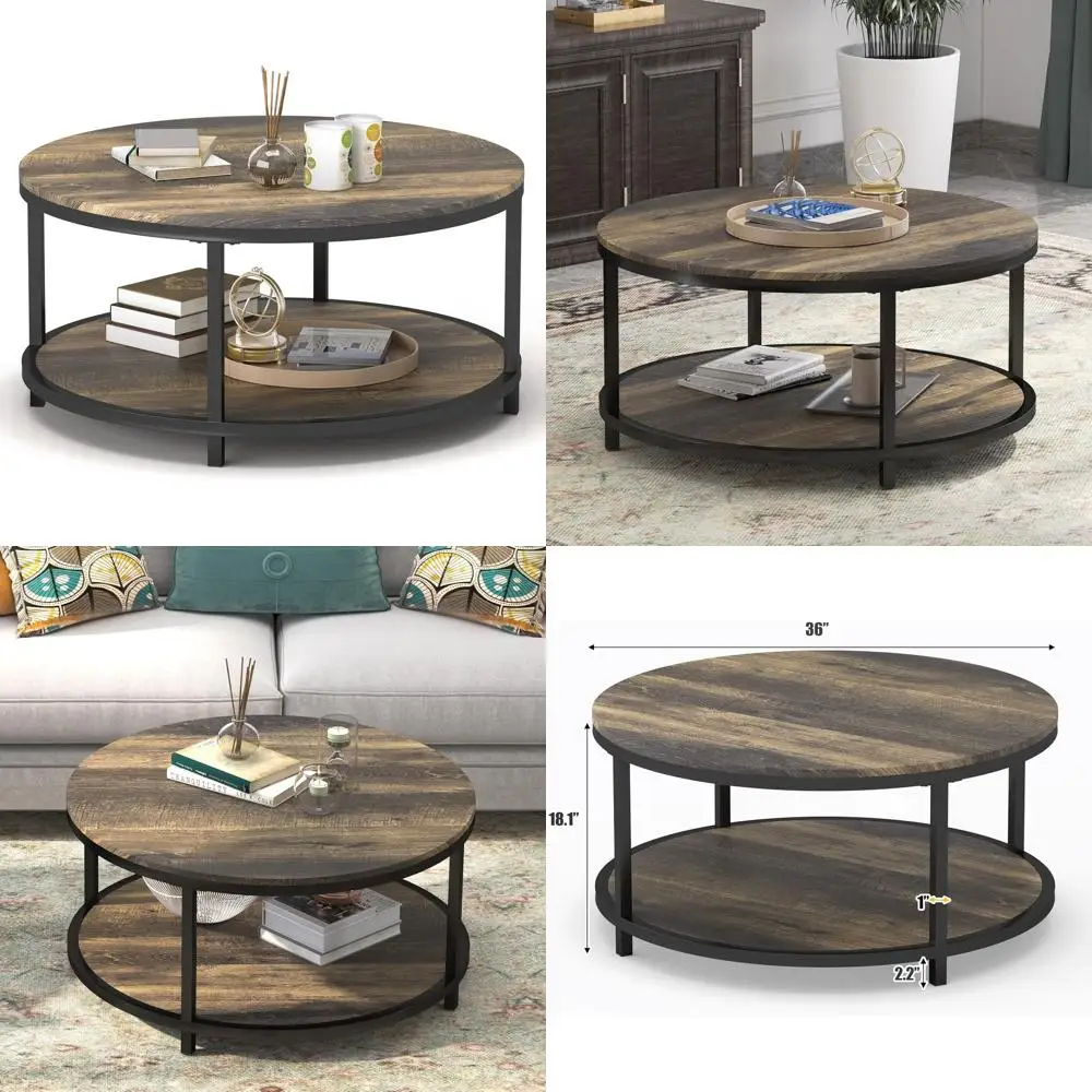 Rustic Vintage Industrial 35.8 Metal Coffee Table with Storage Shelf for Living Room, Easy Assembly, Brown
Rustic Vintage Industrial 35.8 Metal Coffee Table with Storage Shelf for Living Room, Easy Assembly, Brown