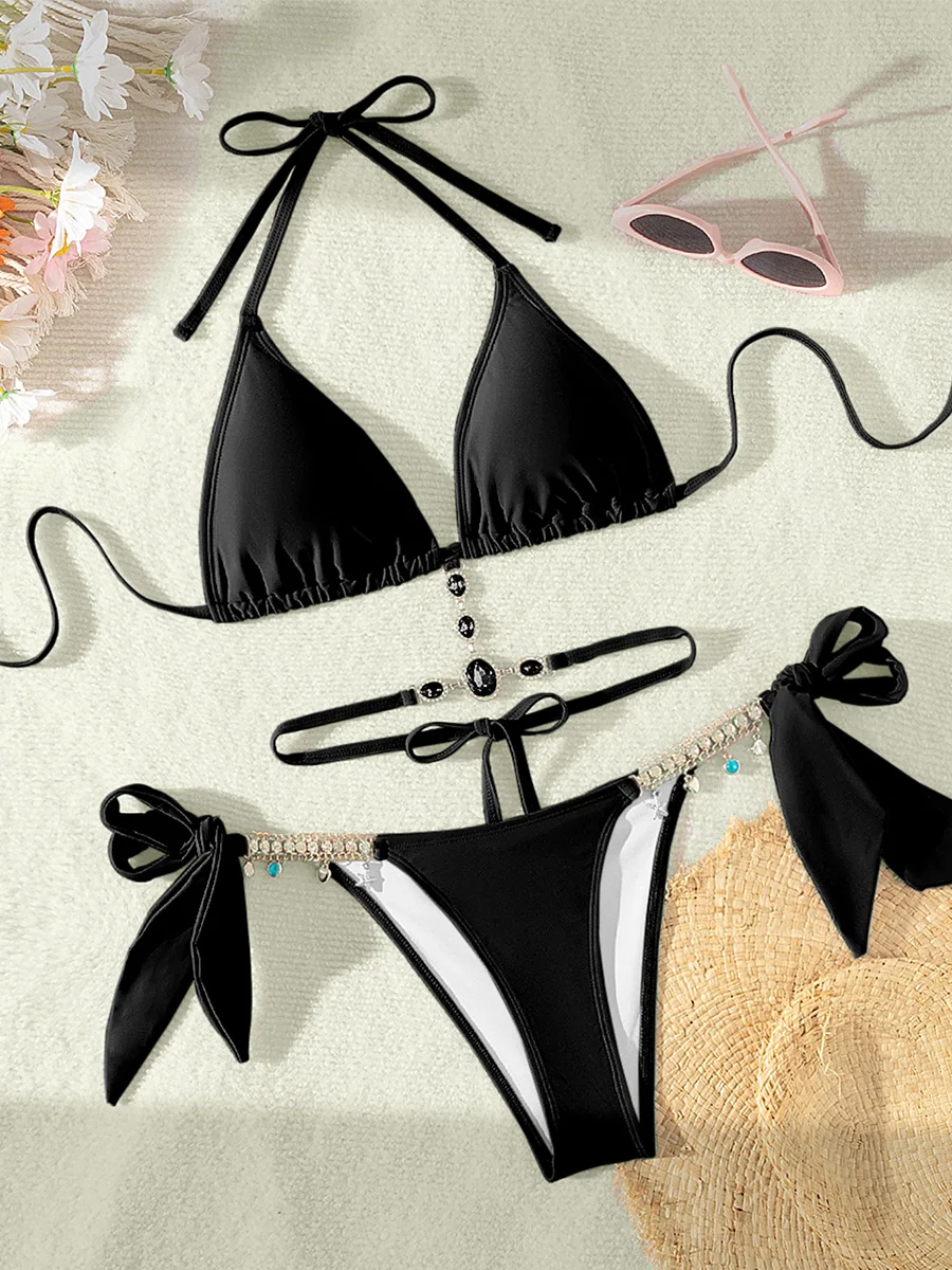 Halter Rhinestone Diamond Bikini 2026 Women Swimwear Female Swimsuit Two-piece Bikini Set High Cut Bathing Suit Swim Beach Wear
Halter Rhinestone Diamond Bikini 2026 Women Swimwear Female Swimsuit Two-piece Bikini Set High Cut Bathing Suit Swim Beach Wear