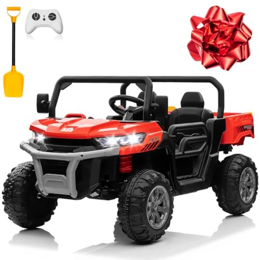 24V 4WD Ride on Truck Car for Outdoor Play, Steel Frame, Red, 4x200W Motor with Dump Bed, Remote Control, LED Lights Music, 2-S
24V 4WD Ride on Truck Car for Outdoor Play, Steel Frame, Red, 4x200W Motor with Dump Bed, Remote Control, LED Lights Music, 2-S