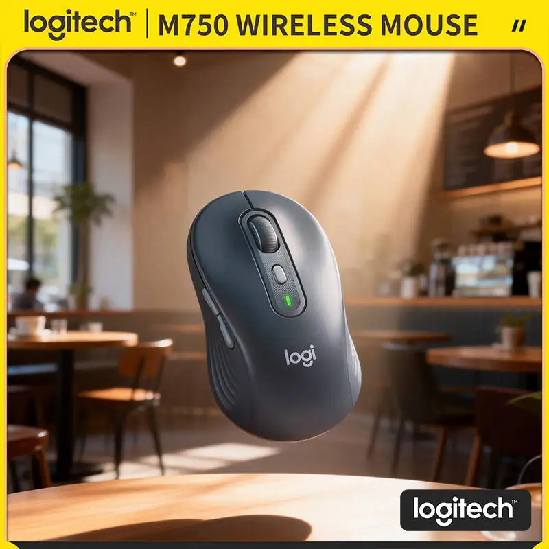 Logitech M750 Silent Mouse - Custom Shortcuts, 4000 DPI, Bluetooth/2.4G, Recycled Build, Home Office Must-Have