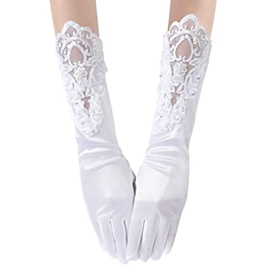 Women's Bridal Long White Elbow Satin Gloves - Elegant Wrist Gloves for Wedding, Opera, Dinner Party
Women's Bridal Long White Elbow Satin Gloves - Elegant Wrist Gloves for Wedding, Opera, Dinner Party