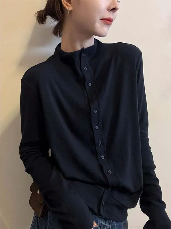 Retro American Black High Collar Long Sleeve Open Cardigan Women's Casual Versatile Fashionable Base Shirt Top for Autumn Winter
Retro American Black High Collar Long Sleeve Open Cardigan Women's Casual Versatile Fashionable Base Shirt Top for Autumn Winter