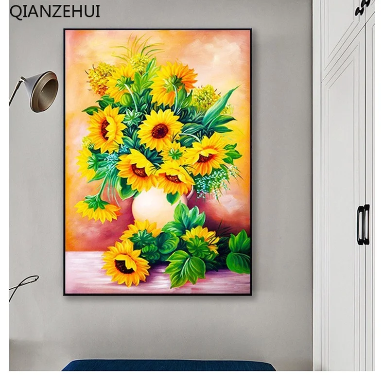 DIY full Diamond Embroidery,Round Diamond Plant Flower Sunflower Living room decoration rhinestone Diamond painting
DIY full Diamond Embroidery,Round Diamond Plant Flower Sunflower Living room decoration rhinestone Diamond painting