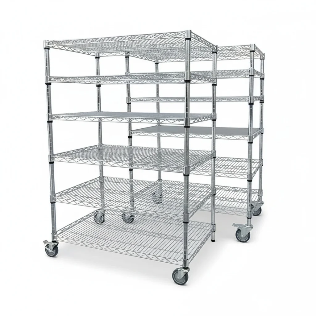 Commercial Wire Shelving, Stainless Steel Chrome Bread Rack, Multilayer Mesh Shelving Rack, 40kg Heavy Duty Bakery Wire Shelving
Commercial Wire Shelving, Stainless Steel Chrome Bread Rack, Multilayer Mesh Shelving Rack, 40kg Heavy Duty Bakery Wire Shelving