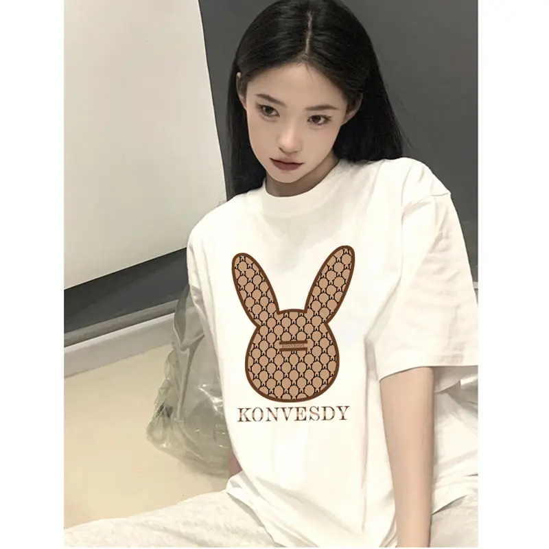 Women Summer Fashion Loose Cartoon Printing O-neck Short Sleeve T-Shirt Ladies Simplicity Office Lady Appear Thin Casual Tops
Women Summer Fashion Loose Cartoon Printing O-neck Short Sleeve T-Shirt Ladies Simplicity Office Lady Appear Thin Casual Tops