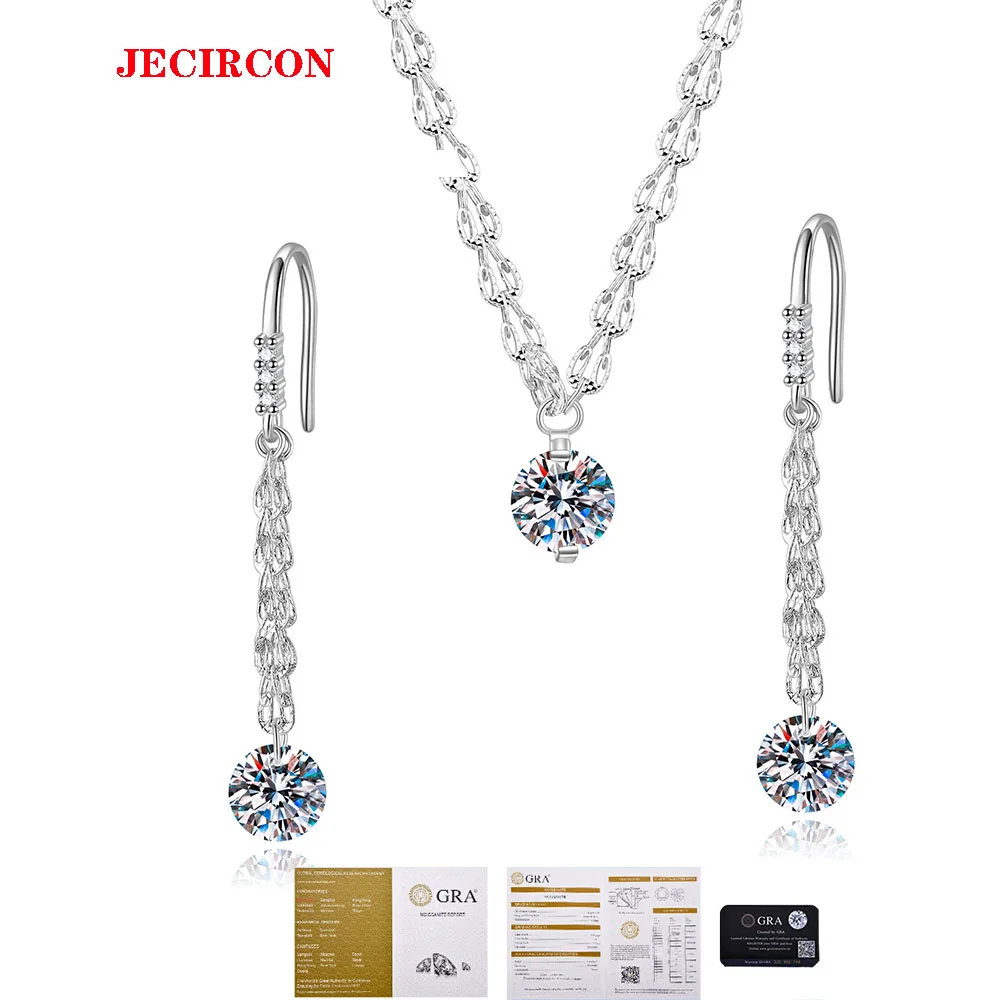 JECIRCON Муассанит S925 Комплект ювелирных изделий из стерлингового серебра для женщин Китайский тренд Феникс Ланцюжок Серьги и ожерелье с GRA
JECIRCON Муассанит S925 Комплект ювелирных изделий из стерлингового серебра для женщин Китайский тренд Феникс Ланцюжок Серьги и ожерелье с GRA