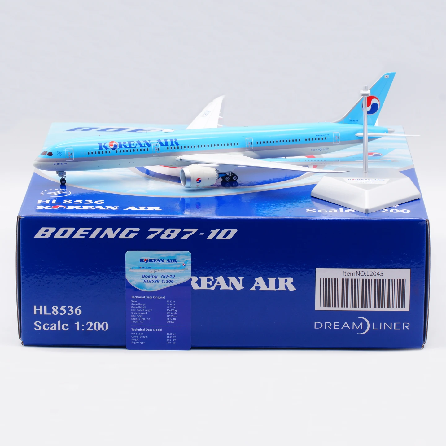 L2045 Alloy Collectible Plane Gift SQ Wings 1:200 Korean Air "SkyTeam" Boeing B787-10 Diecast Aircraft Jet Model HL8536
L2045 Alloy Collectible Plane Gift SQ Wings 1:200 Korean Air "SkyTeam" Boeing B787-10 Diecast Aircraft Jet Model HL8536
