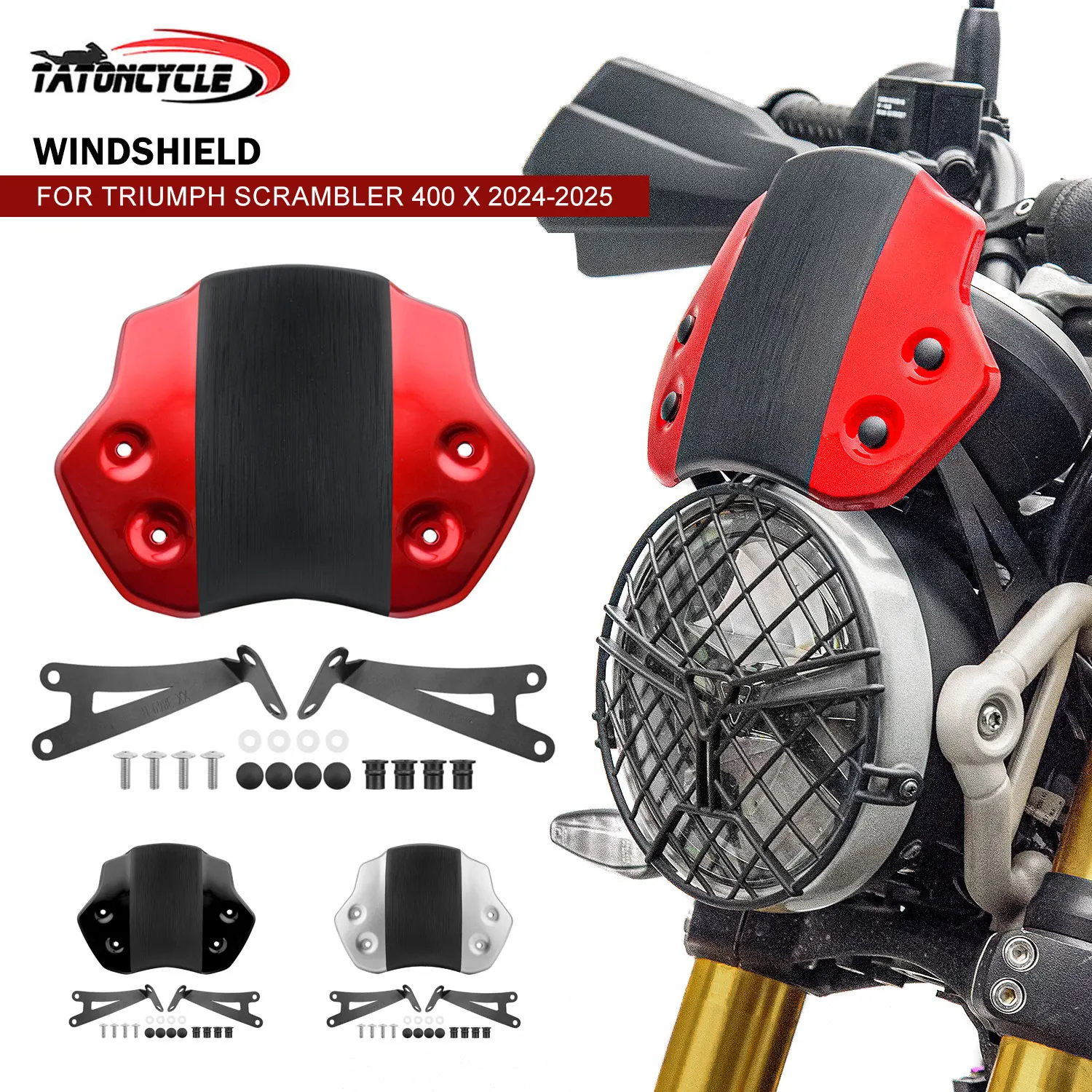 For Triumph SCRAMBLER 400 X 2024-2025 Motorbike Windscreen Windshield Wind Deflector Shield Screen Motorcycle Accessories
For Triumph SCRAMBLER 400 X 2024-2025 Motorbike Windscreen Windshield Wind Deflector Shield Screen Motorcycle Accessories
