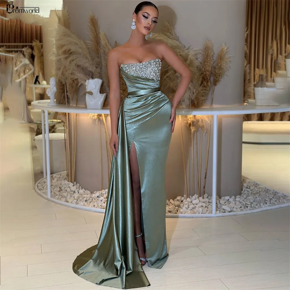 Vestidos De Fiesta Glitter Sequins Women Evening Dress Long Mermaid Sexy Slit Prom Dresses Elegant Formal Party Gowns
Vestidos De Fiesta Glitter Sequins Women Evening Dress Long Mermaid Sexy Slit Prom Dresses Elegant Formal Party Gowns