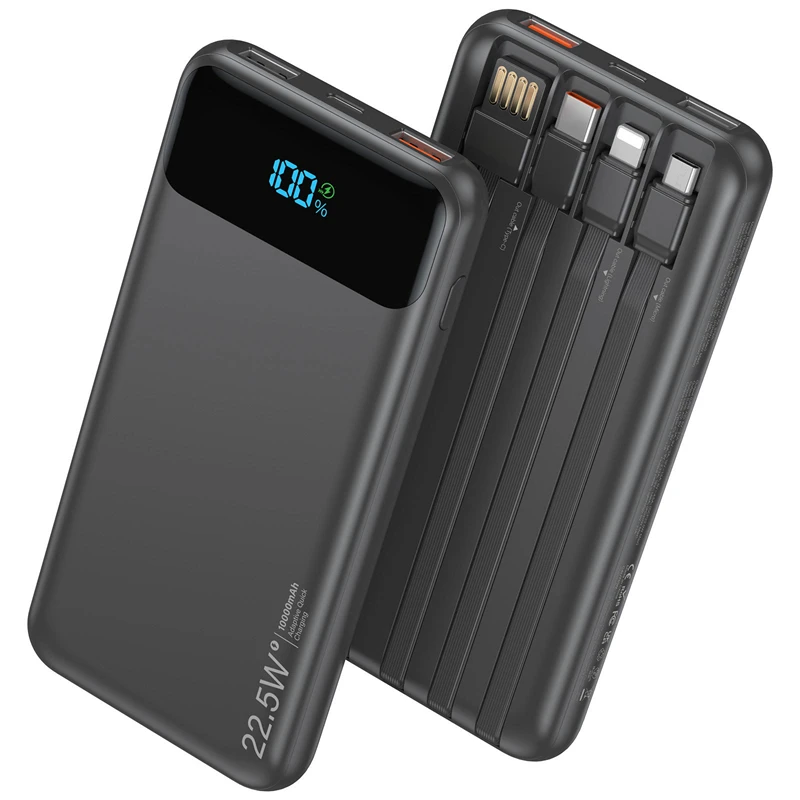 Power Bank 20000mAh with Built in Cables External Battery 22.5W Fast Charging Portable Charger For iPhone Xiaomi Samsung Huawei
Power Bank 20000mAh with Built in Cables External Battery 22.5W Fast Charging Portable Charger For iPhone Xiaomi Samsung Huawei