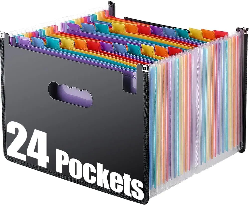 24 Pocket Expanding File Folder, A-Z Accordion Organizer for Documents, Invoices, Receipts, Letter & A4 Size, 3500 Sheets Capacity
24 Pocket Expanding File Folder, A-Z Accordion Organizer for Documents, Invoices, Receipts, Letter & A4 Size, 3500 Sheets Capacity