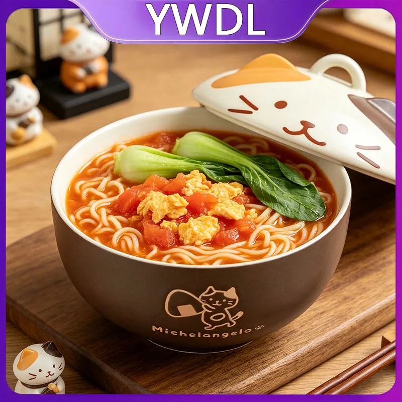 YWDL 550ml Cartoon Cat Ceramic Instant Noodle Bowl With Lid Underglaze Color Soup Salad Bowl Kitchen Office Student Lunch Box
YWDL 550ml Cartoon Cat Ceramic Instant Noodle Bowl With Lid Underglaze Color Soup Salad Bowl Kitchen Office Student Lunch Box