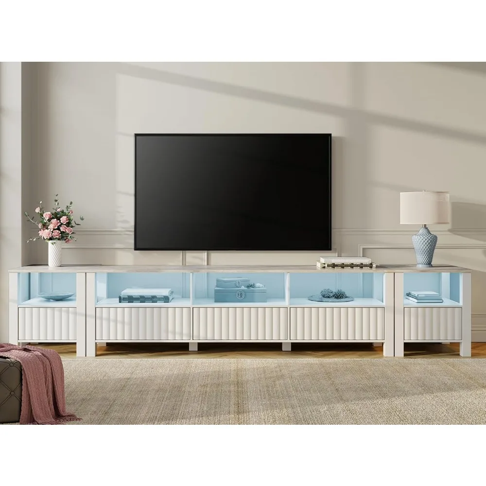 3-in-1 TV Stand with Blue LED Light, Modern TV Entertainment Center for Up to110 Inch TV, Wood TV Console Table
3-in-1 TV Stand with Blue LED Light, Modern TV Entertainment Center for Up to110 Inch TV, Wood TV Console Table