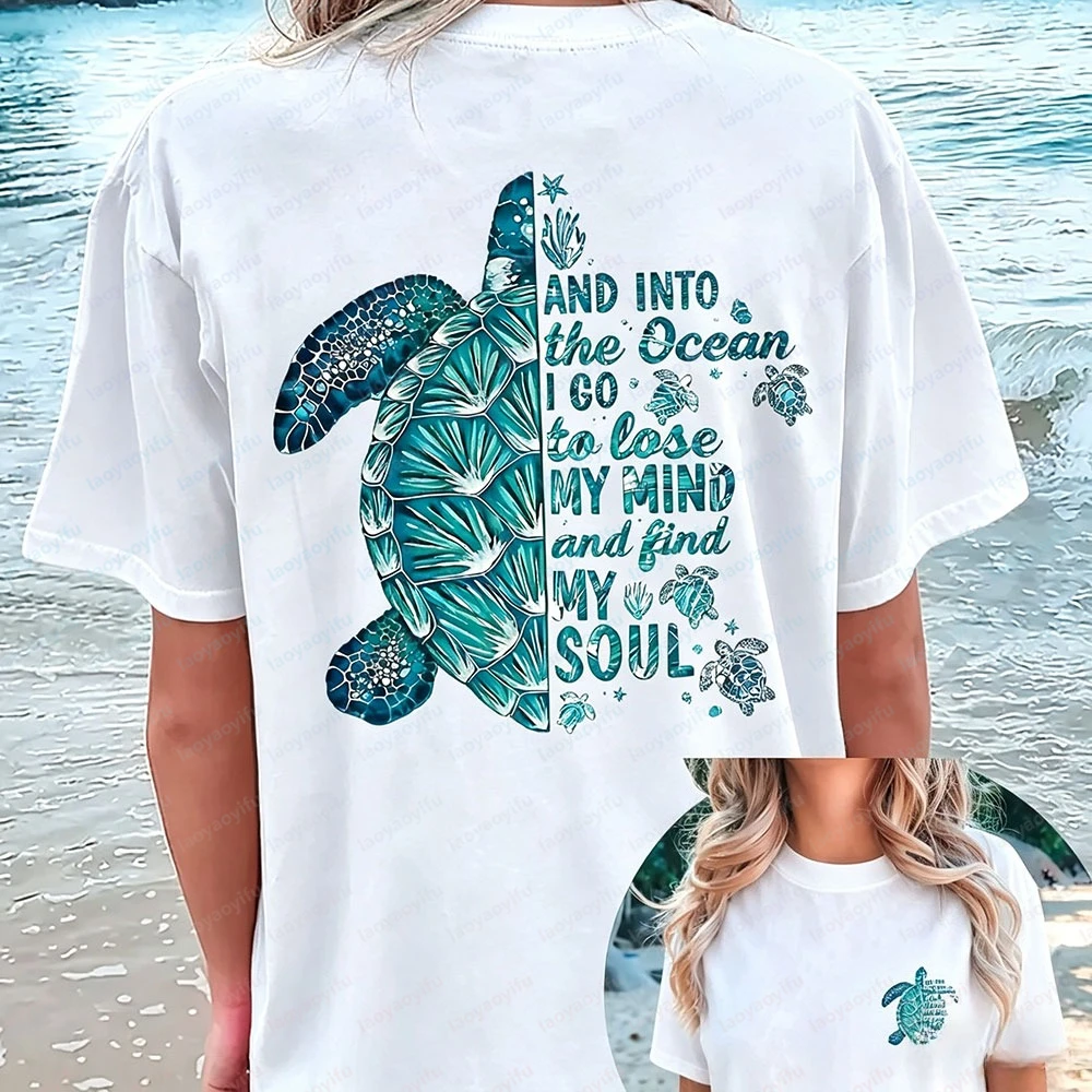Women's casual T-shirt with double-sided print "Sunny Vibe" round neck short sleeves machine washable ideal for beach and use in
Women's casual T-shirt with double-sided print "Sunny Vibe" round neck short sleeves machine washable ideal for beach and use in