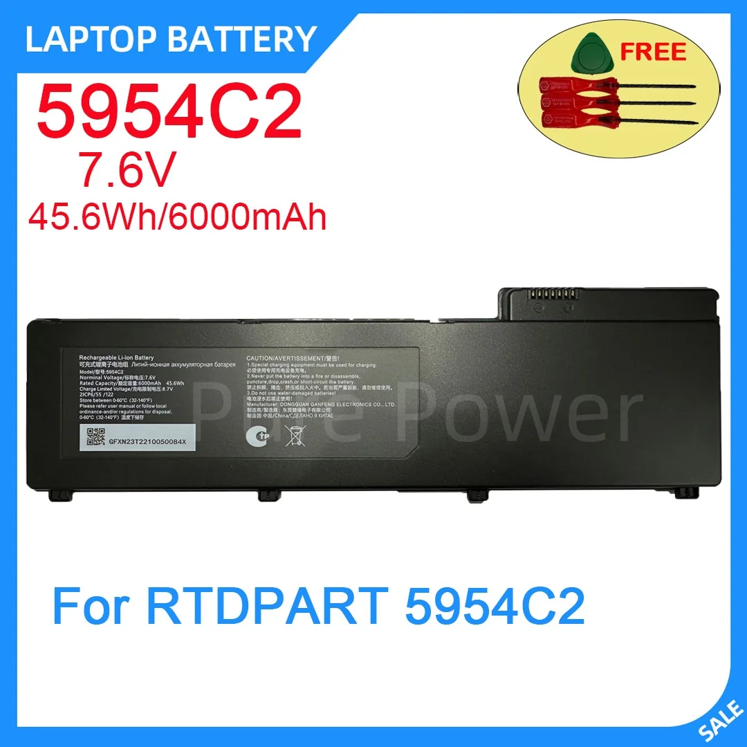 New Laptop Battery 5954C2 7.6V 45.6WH 6000mAh High Quality Safe Durable For RTDPART 5954C2
New Laptop Battery 5954C2 7.6V 45.6WH 6000mAh High Quality Safe Durable For RTDPART 5954C2