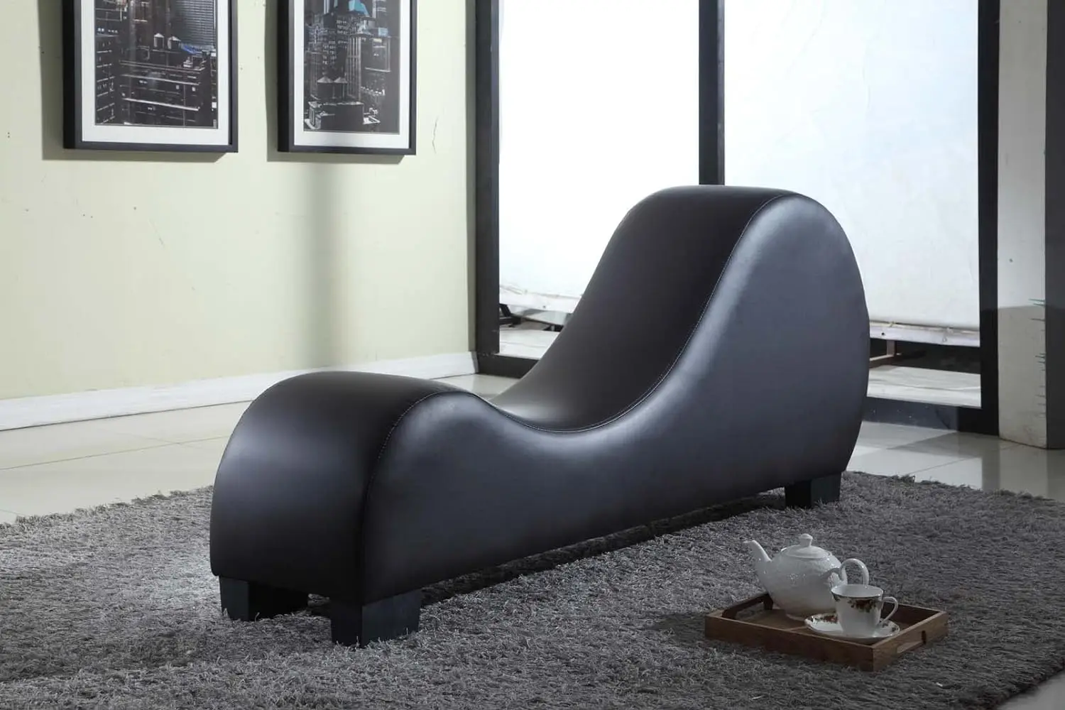 Yoga Chaise Lounge Collection for Stretching & Relaxation Modern Faux Leather Curved Sofa, Living Room Bedroom Accent
Yoga Chaise Lounge Collection for Stretching & Relaxation Modern Faux Leather Curved Sofa, Living Room Bedroom Accent