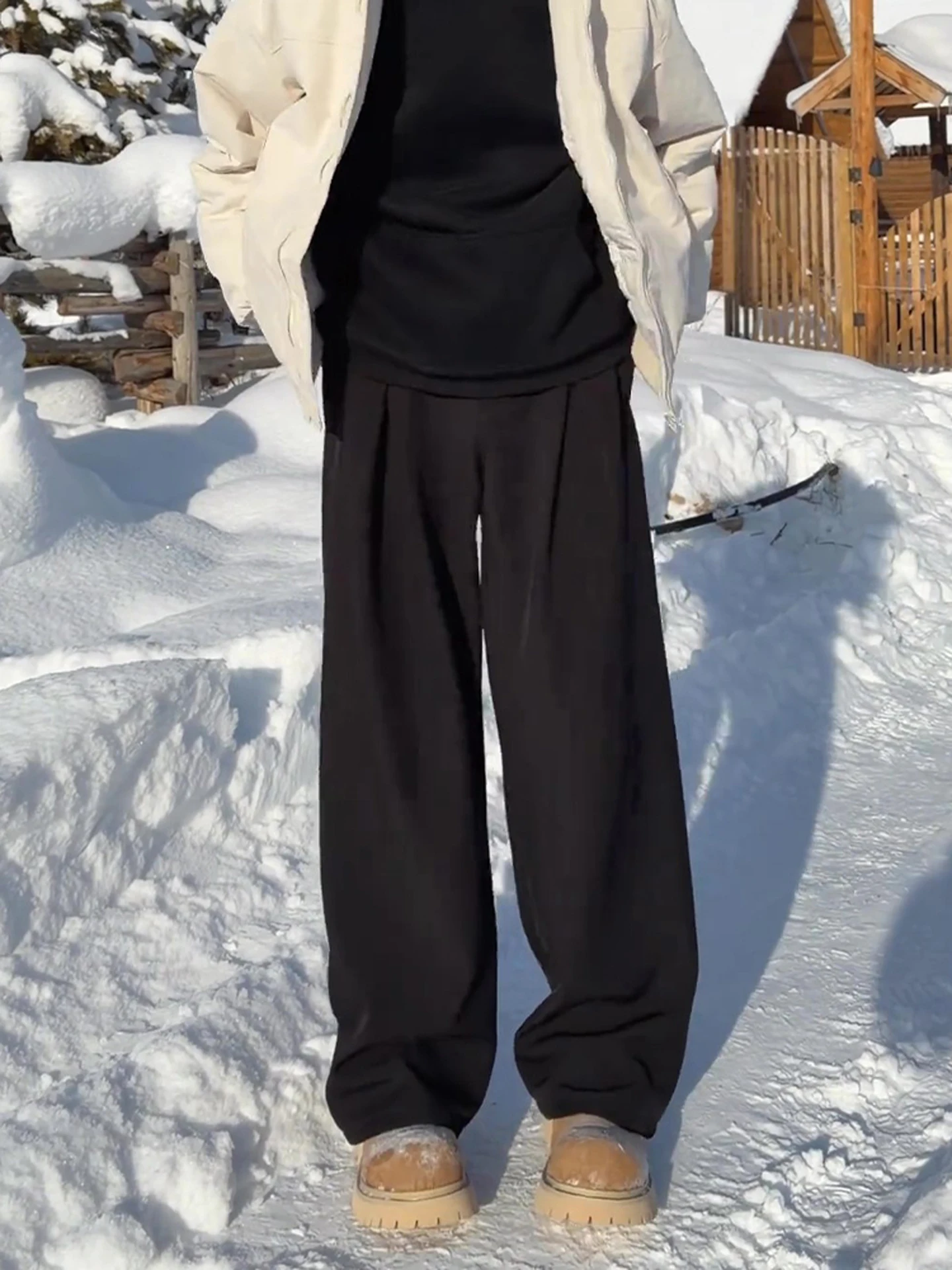 Мужские брюки-палаццо на флисовой подкладке, прямого кроя, осенне-зимняя повседневная одежда, профессиональный стиль
Мужские брюки-палаццо на флисовой подкладке, прямого кроя, осенне-зимняя повседневная одежда, профессиональный стиль