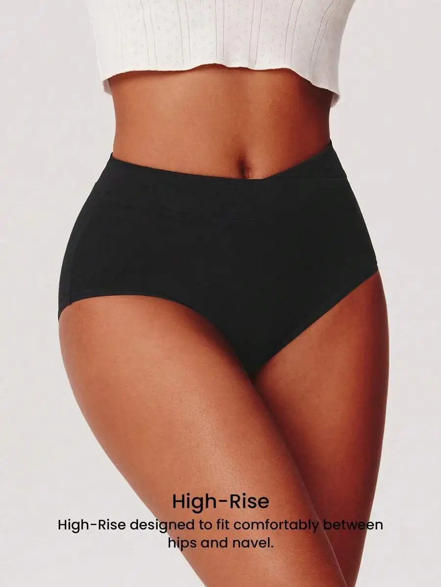 High-Rise V-Cut Airy Comfortable Cotton Briefs For Women Black
High-Rise V-Cut Airy Comfortable Cotton Briefs For Women Black
