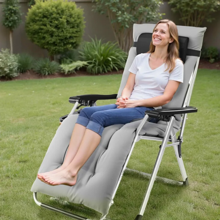 Zero Gravity Chair Reclining Lounge with Cup Holder Tray Removable Cushion
Zero Gravity Chair Reclining Lounge with Cup Holder Tray Removable Cushion