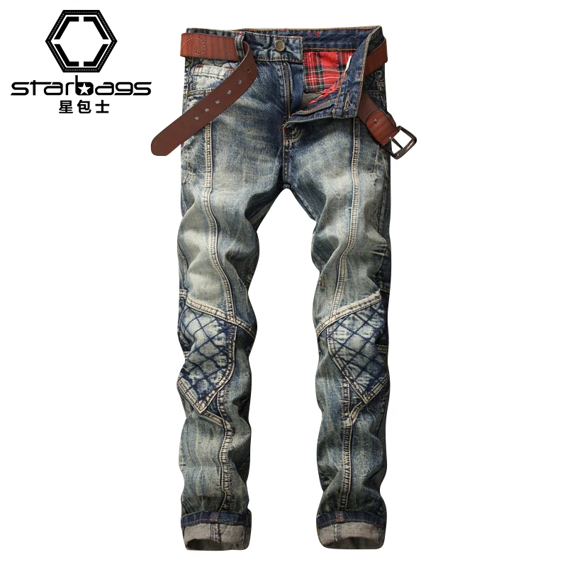 Men's Jeans on Alibaba AliExpress Hot selling Italian Design Plaid Embroidered Punk Style Men's pants Medium Washed Waist Casual
Men's Jeans on Alibaba AliExpress Hot selling Italian Design Plaid Embroidered Punk Style Men's pants Medium Washed Waist Casual