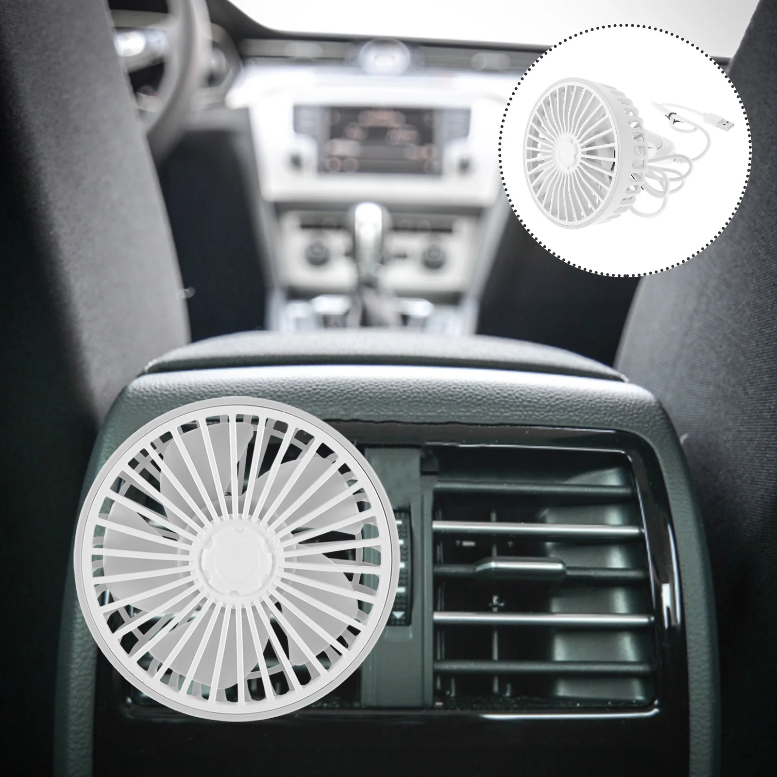 Car Vent Fan USB Powered 3 Rotatable Automotive Cooling Fan Blow Cold Air for Vehicle Van Truck Suv Rv
Car Vent Fan USB Powered 3 Rotatable Automotive Cooling Fan Blow Cold Air for Vehicle Van Truck Suv Rv