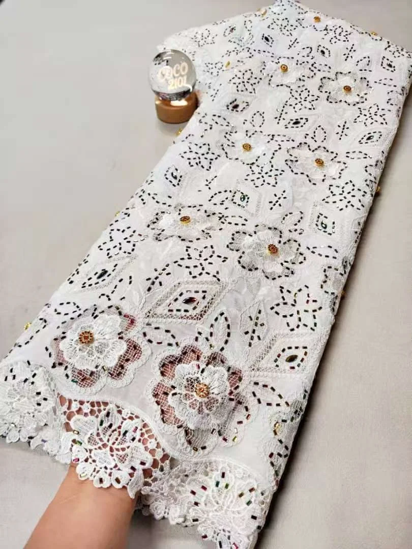 Nigerian High-Quality Tulle Lace Fabric for Sewing Wedding Dress Chiffon Party Guipure Embroidery Cotton 5Yard 2026 xl190
Nigerian High-Quality Tulle Lace Fabric for Sewing Wedding Dress Chiffon Party Guipure Embroidery Cotton 5Yard 2026 xl190