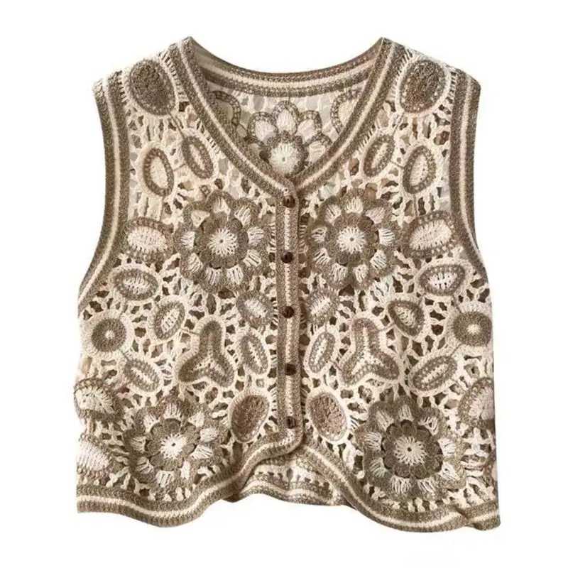 Boho Women's Vintage Floral Crochet Knit Vest Waistcoat Autumn 2024 Faion Ladies' Jaet Top
Boho Women's Vintage Floral Crochet Knit Vest Waistcoat Autumn 2024 Faion Ladies' Jaet Top