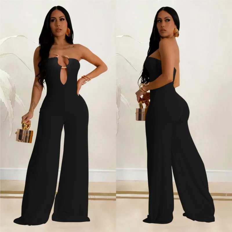 Fashion Snake Hollow Metal Off Shoulder Women Jumpsuits One Piece Outfits Strapless Wide Leg Night Jumpsuit Street Club Overalls
Fashion Snake Hollow Metal Off Shoulder Women Jumpsuits One Piece Outfits Strapless Wide Leg Night Jumpsuit Street Club Overalls