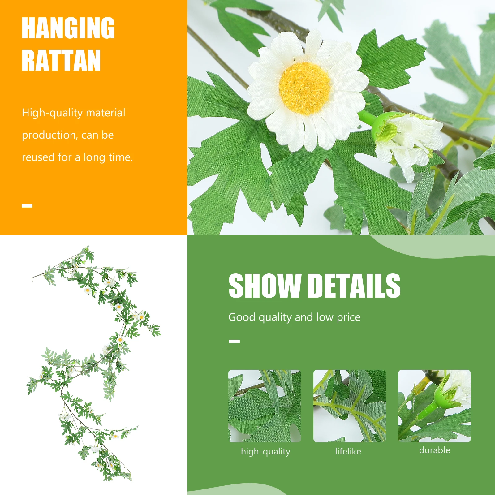 Simulation Daisy Artificial Flower Decoration Simulation Daisy Rattans Imitation Vine Home Garden Party naments Reusable
Simulation Daisy Artificial Flower Decoration Simulation Daisy Rattans Imitation Vine Home Garden Party naments Reusable