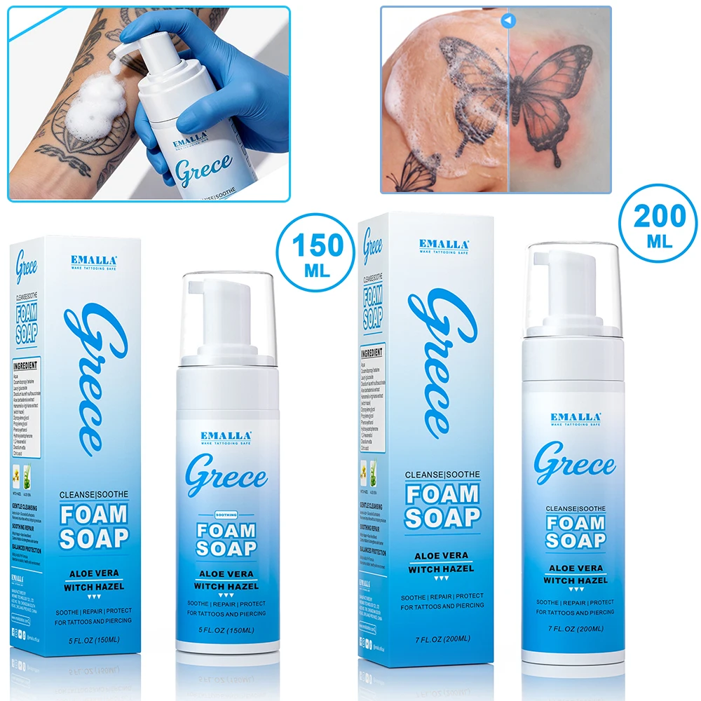 Пенное мыло EMALLA для татуировок: нежное очищающее средство для кожи, пенка для предварительной и последующей очистки тату, для татуажа, перманентного макияжа, пирсинга, аксессуары для тату.
Пенное мыло EMALLA для татуировок: нежное очищающее средство для кожи, пенка для предварительной и последующей очистки тату, для татуажа, перманентного макияжа, пирсинга, аксессуары для тату.