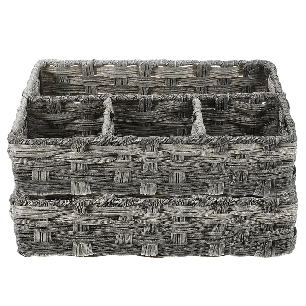 2pcs Compartments Woven Basket Multipurpose Storage Organizer Desktop Sundries Container Metal Frame Household Natural
2pcs Compartments Woven Basket Multipurpose Storage Organizer Desktop Sundries Container Metal Frame Household Natural