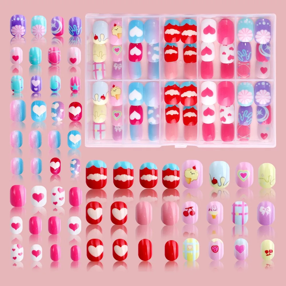 New Kawaii Children False Nails Flower Heart Candy Color Kids Fake Nails Ice Cream Cute Press On Nails DIY Manicure
New Kawaii Children False Nails Flower Heart Candy Color Kids Fake Nails Ice Cream Cute Press On Nails DIY Manicure