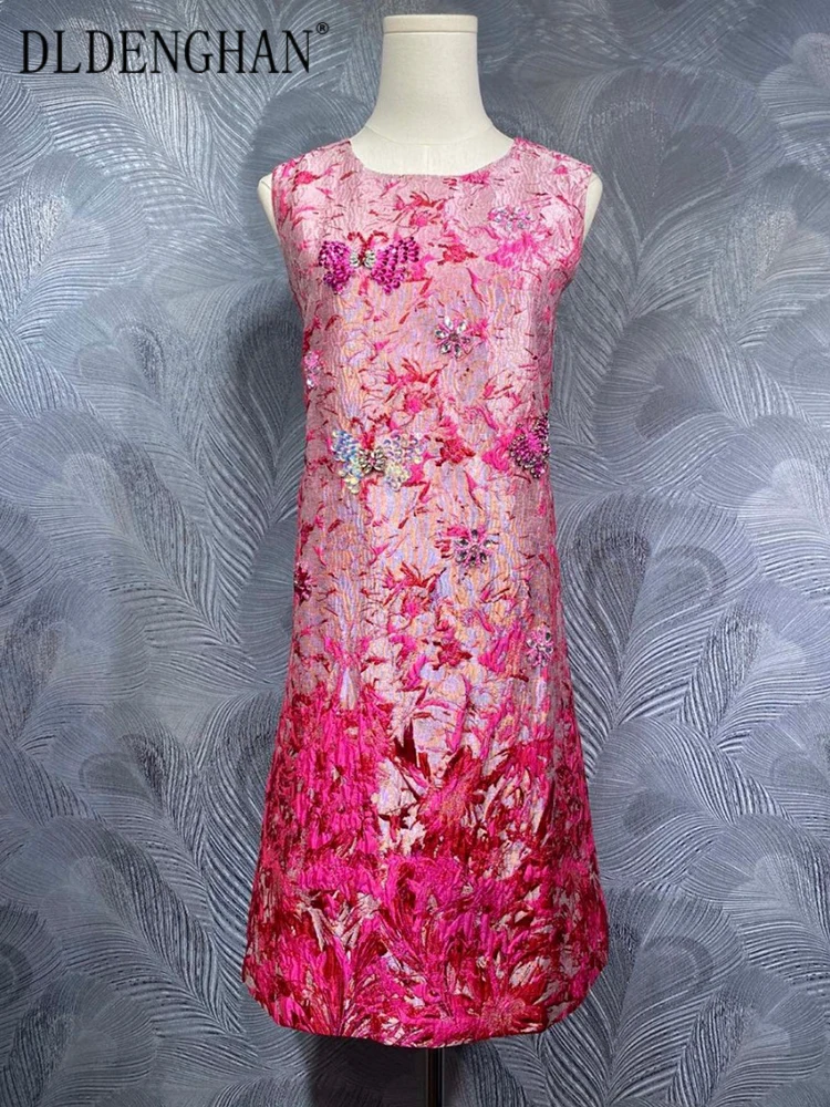 DLDENGHAN Vintage Sequins Diamonds Jacquard Dress For Women O-Neck Sleeveless Vest Dresses Fashion Spring New
DLDENGHAN Vintage Sequins Diamonds Jacquard Dress For Women O-Neck Sleeveless Vest Dresses Fashion Spring New