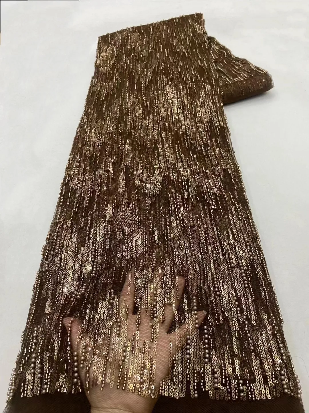 African Handmade Beads Groom Laces Fabric Luxury Nigerian Sequins Mesh Lace Fabrics French Bride Tulle Lace Material For Wedding
African Handmade Beads Groom Laces Fabric Luxury Nigerian Sequins Mesh Lace Fabrics French Bride Tulle Lace Material For Wedding