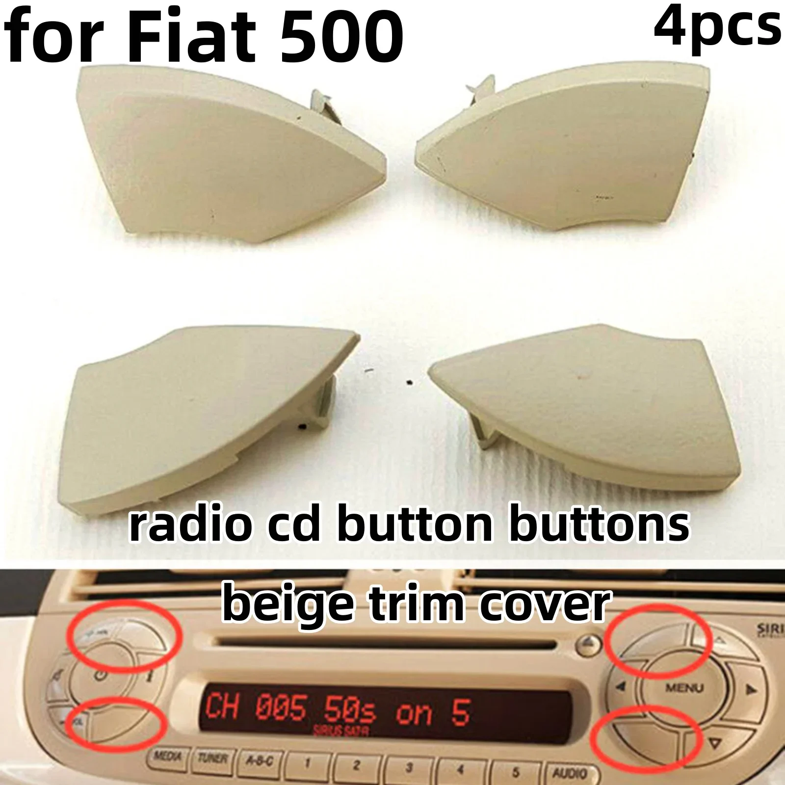 4X автомобильный CD-кнопка, съемная накладка для Fiat 500 Radio 2008 г.в. Центральная консоль управления, рамка, накладка, внутренние молдинги
4X автомобильный CD-кнопка, съемная накладка для Fiat 500 Radio 2008 г.в. Центральная консоль управления, рамка, накладка, внутренние молдинги