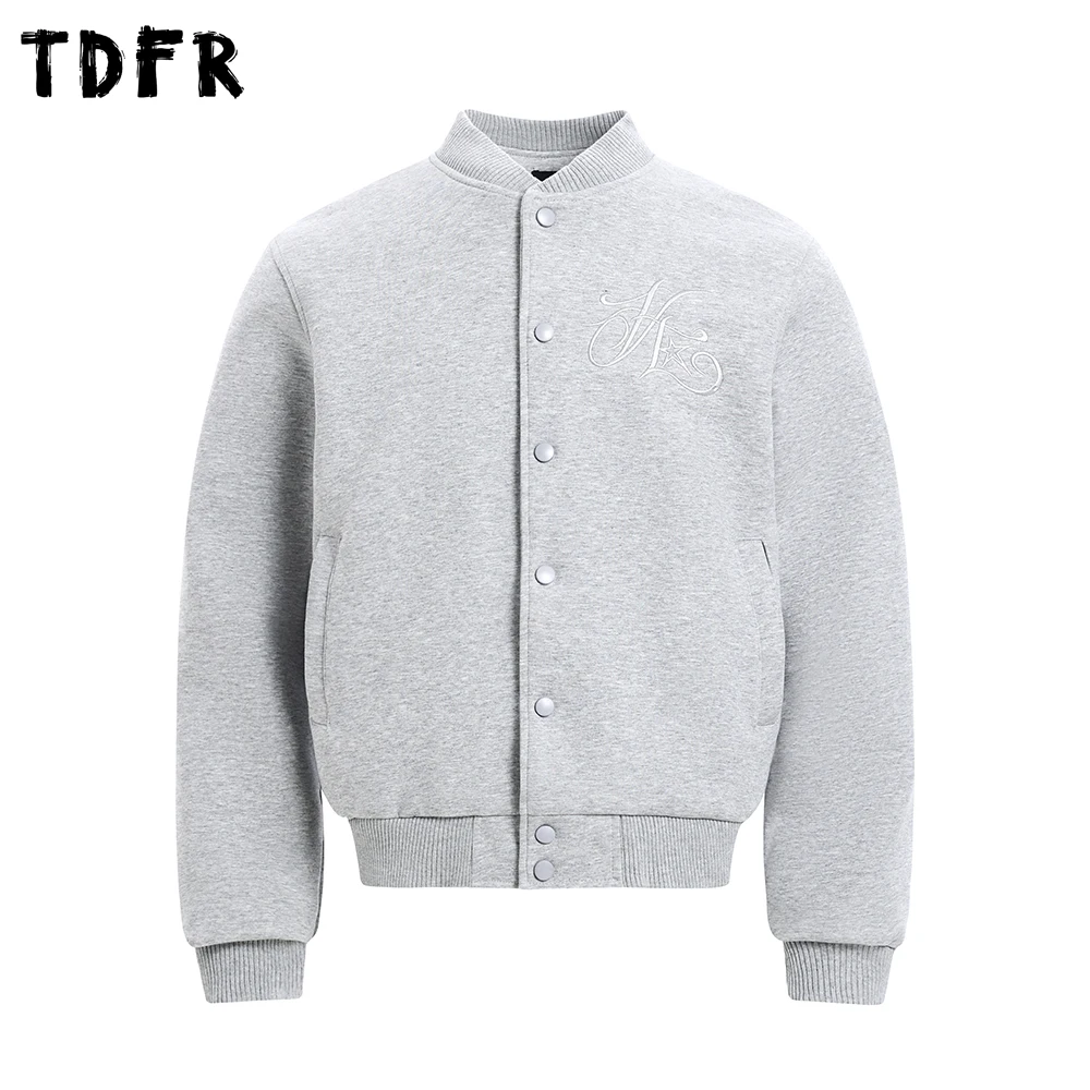 Letter Embroidery Baseball Jacket Mens Autumn Retro Casual Single Breasted Loose Stand collar Outerwear Man 
Letter Embroidery Baseball Jacket Mens Autumn Retro Casual Single Breasted Loose Stand collar Outerwear Man
